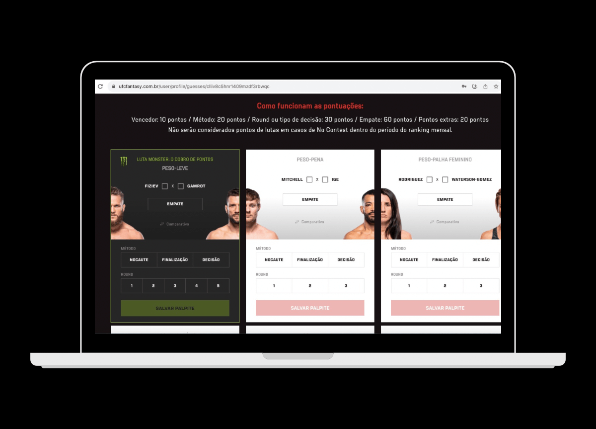 UFC Fantasy Web